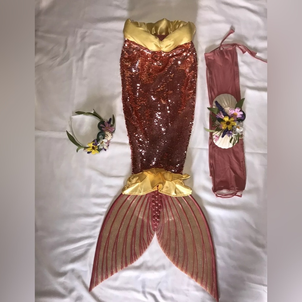 custom made Mermaid costume silicone mermaid tail toddler age 2-3